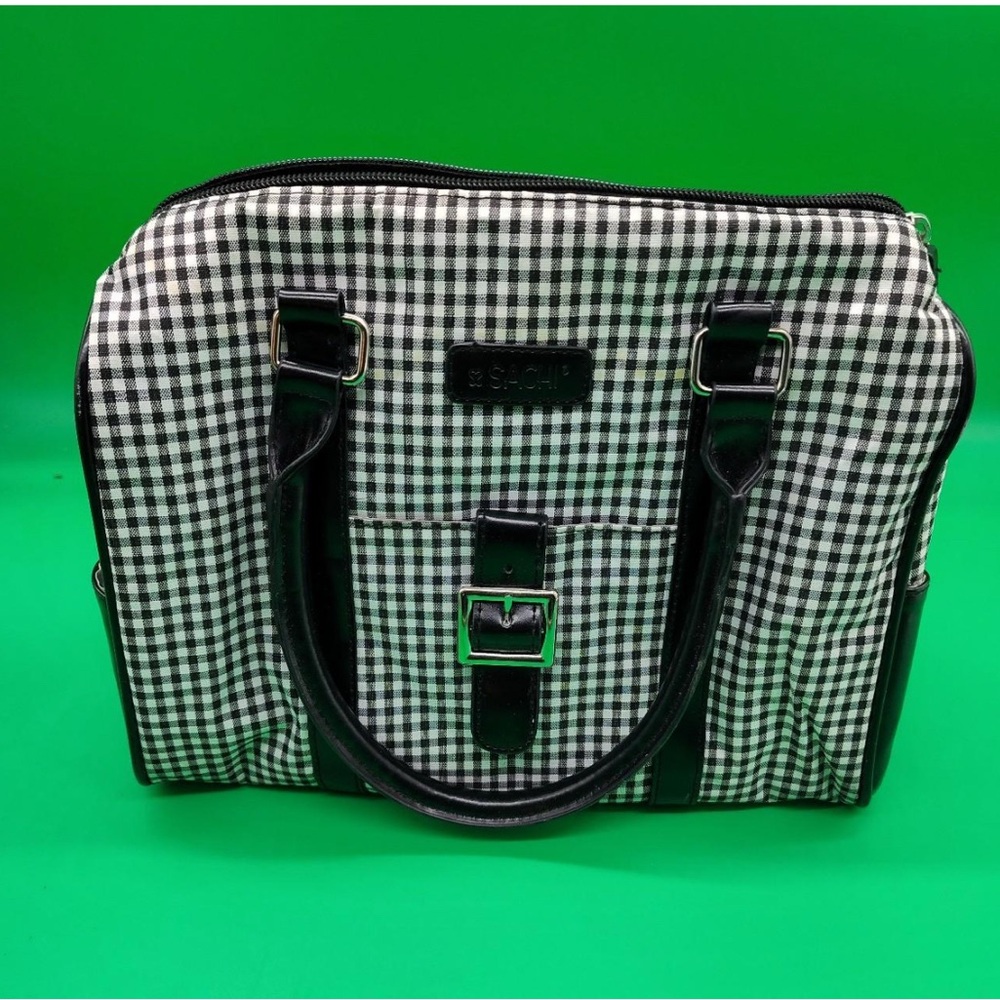SACHI Black and White Geometric Indulated lunch and picnic bag.